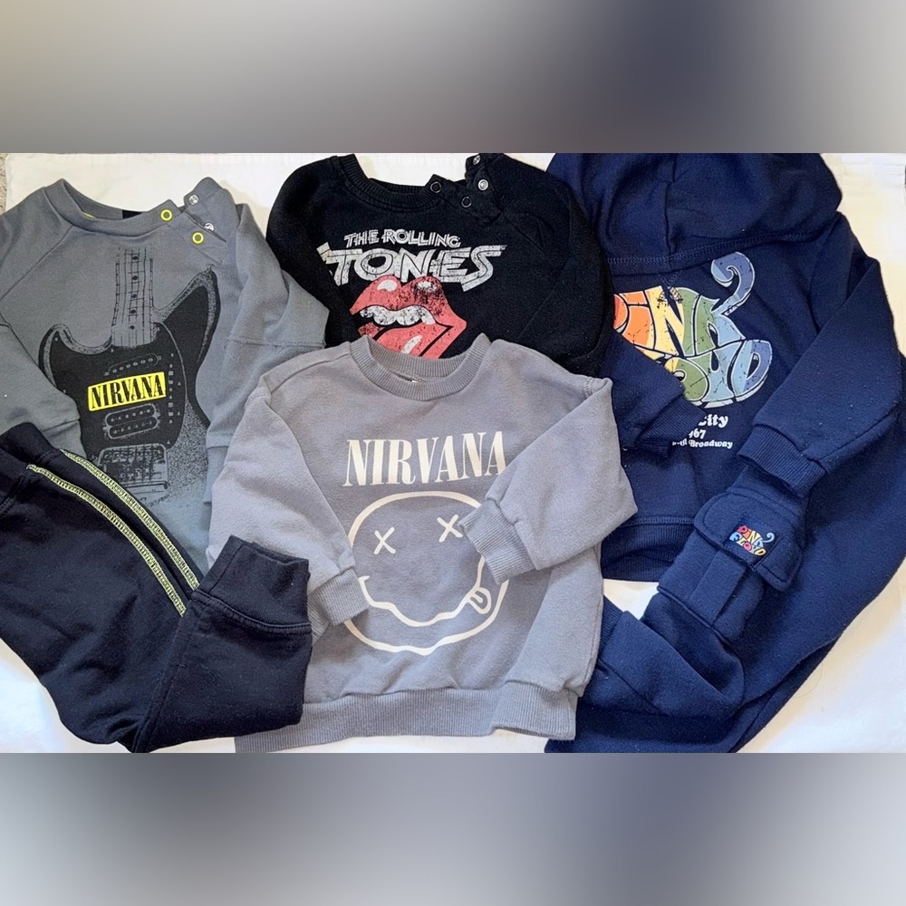 NIRVANA, Pink Floyd, and The Rolling Stones Kids Sweatshirts